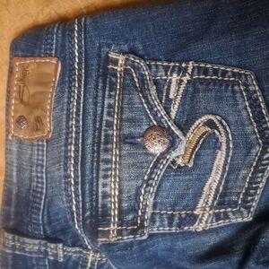 Silver Jeans Blue Denim with Decorative Stitching